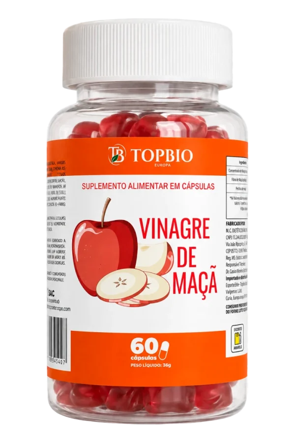 Frasco de Vinagre de Maçã, suplemento alimentar